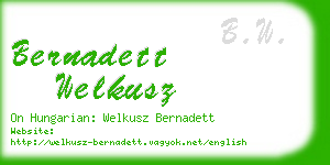 bernadett welkusz business card